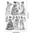 thumbnail image 6 of Vintage Victorian Lady Clear Stamps for DIY Cards Making Retro Dress Woman Clear Stamp Seals 5.83x8.27inch Transparent Stamps for DIY DIY Scrapbooking Photo Album Journal Home Decoration, 6 of 9