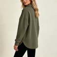 thumbnail image 5 of cocolona Tunic Sweatshirts for Women Long Sleeve Lapel Half Zip Pullover Tops Casual Loose Curved Hem Workout Sweatshirts, 5 of 7