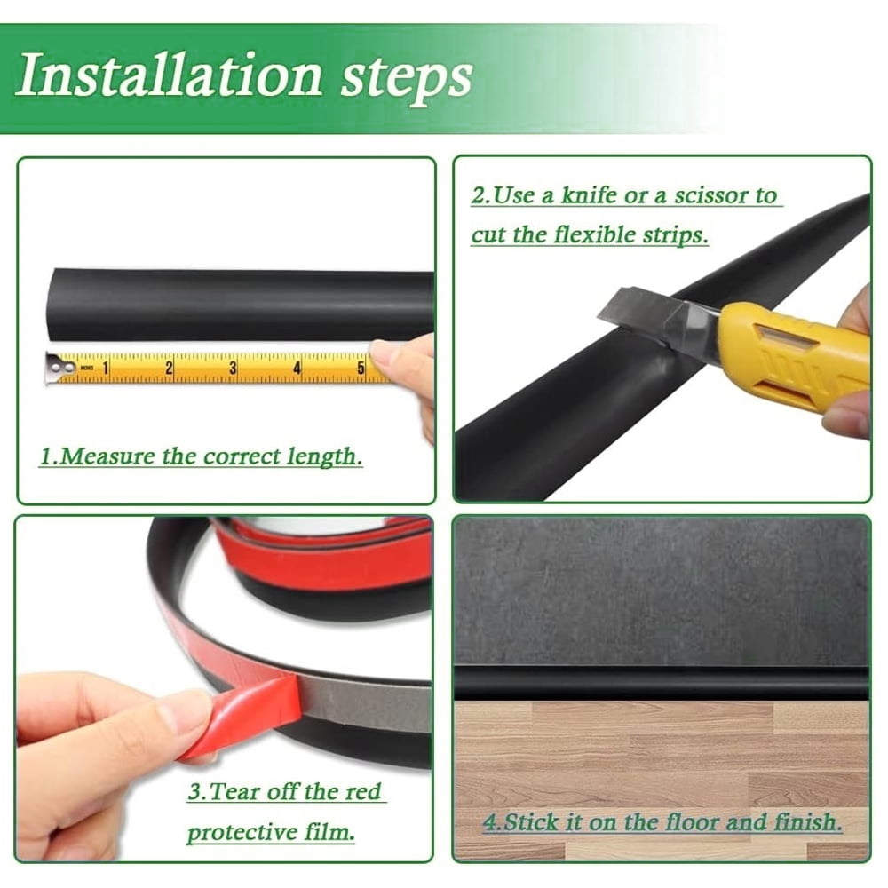 2/5" to 3/5" Floor Transition Strip 78 inch Vinyl Door Threshold Flooring Transition Strip Self Adhesive Carpet Edging Strip for Laminate Doorway Edge Threshold