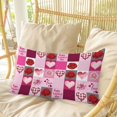 thumbnail image 4 of Valentine's Day Pillow Covers, Linen Long Throw Pillow Case, Pink Checked Roses Love Hearts Romance Holiday Pillow Protector Decorative Cushion Cover for Living Room/Bedroom 20" x 30", 4 of 8