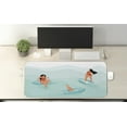 thumbnail image 2 of Summer Computer Mouse Pad, Summer Time Fun Cartoon Illustration Surfing Girls in Bikini with a Little Dog, Rectangle Non-Slip Rubber Mousepad X-Large, 35" x 15" Gaming Size, Multicolor, by Ambesonne, 2 of 2