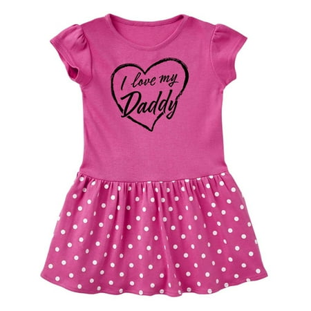 

Inktastic I Love My Daddy in Black Chalk Heart Gift Toddler Girl Dress