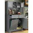 thumbnail image 2 of 68.4" Kitchen Pantry Storage Cabinet, Freestanding Cupboard with 3 Cabinets, 2 Drawers and 1 Tilt Out Trash Cabinet, Tall Storage Cabinet for Kitchen, Dinning Room, Living Room (Cream Grey), 2 of 8