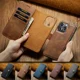 thumbnail image 2 of Funda de cuero magnética desmontable para iPhone 16 Pro Max 15 12 13 11 14 Plus XS XR X SE 2022 Funda tipo billetera con tarjetero, 2 of 5