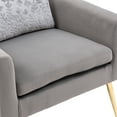 thumbnail image 4 of Luccalily Accent Velvet Single Sofa Chair,Upholstered Leisure Accent Living Room Chair, Comfy Armchair with Rose Golden Metal Legs,Mid-Century Modern Velvet Single Sofa Chair, 4 of 13