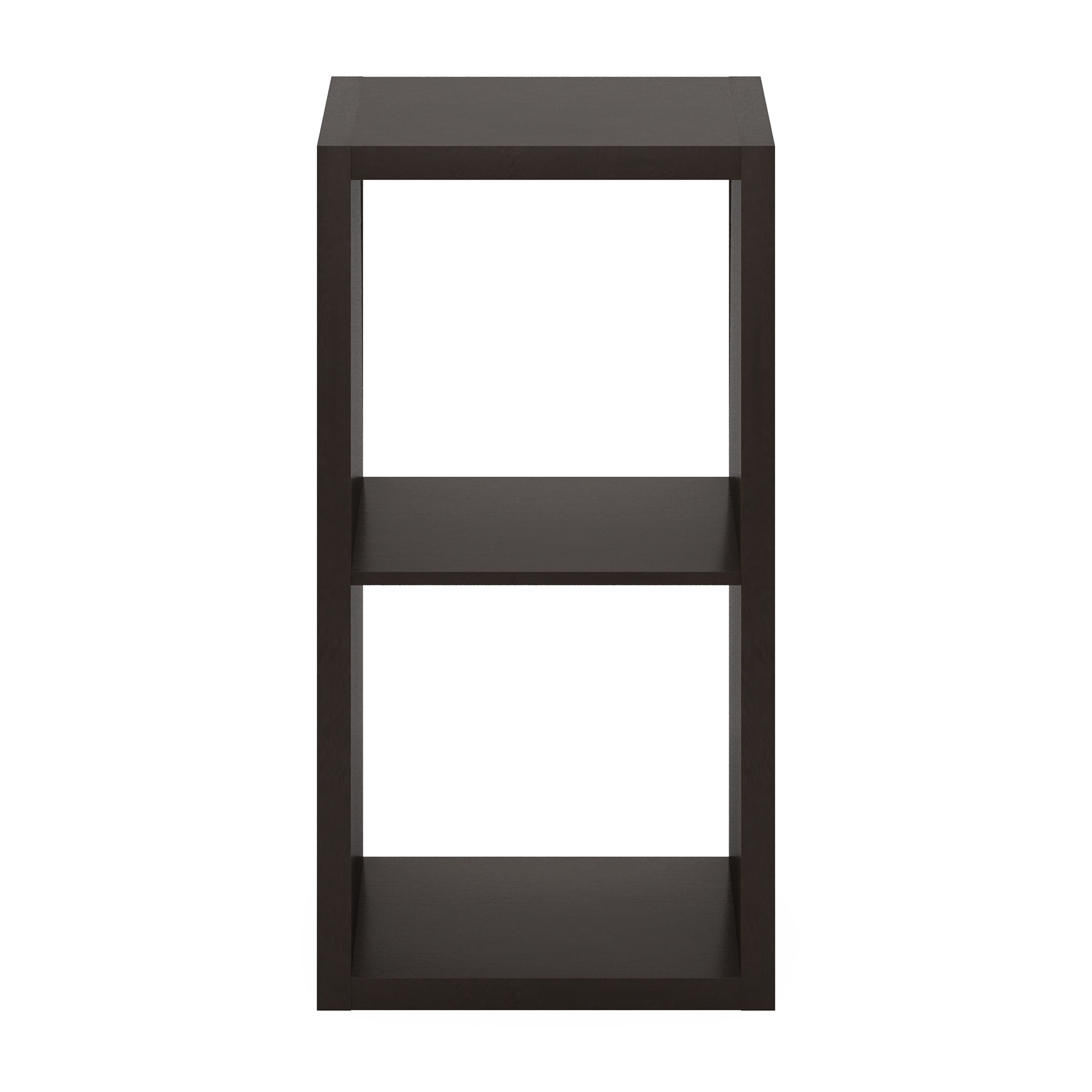 Furinno Cubicle Open Back Decorative Cube Storage Organizer Adult Contemporary 3-Shelves Cube Bookcases, Dark Oak