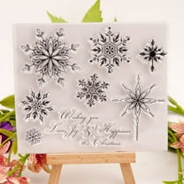 Ouginx Clear Stamps, Snowflake Rubber Stamp for Scrapbooking and Card Making Supplies