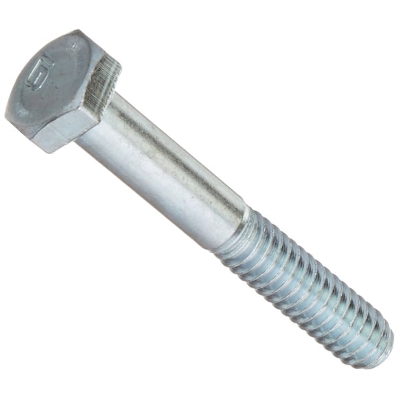 Steel Hex Bolt, Grade 2, Zinc Plated Finish, Hex Head, External Hex Drive, Meets ASME B18.2.1/ASTM A307, 3-1/4" Length, Partially Threaded, 1/4"-20 Threads (Pack of 100)