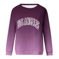 thumbnail image 4 of WREESH Women's Long Sleeve Letter Graphic Sweatshirt Fall Casual Crewneck Loose Fit Top Purple, 4 of 5