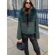thumbnail image 1 of Gabardina Lisa elegante para mujer, cortavientos Vintage, chaqueta con cuello de piel, holgada, de una sola botonadura, cálida y gruesa, prendas de vestir exteriores de invierno, 1 of 5