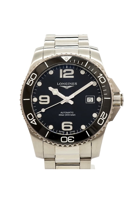Pre-Owned Longines HydroConquest L3.781.4.56.6 Black Dial Men's Watch