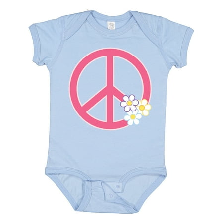 

Inktastic Peace Sign Cute Daisy Flowers Gift Baby Girl Bodysuit
