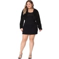 thumbnail image 3 of DARING DIVA Women's Plus Size Open Front Faux Fur Bolero Crop Jackets 5X Black, 3 of 6