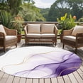 thumbnail image 4 of Round Rugs 5Ft, Marble Purple Round Area Rug Washable Indoor Throw Carpet, Gold White Modern Gradient Ocean Ripple Soft Non Slip Circle Rug for Cabinet Bathroom Home Decor Aesthetic, 4 of 8