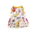 thumbnail image 2 of Flmtop Dog Dress Fruit Printing Round Neck Cotton Two-legged Pet Skirt for Daily Life Pink, 2 of 9