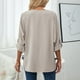 thumbnail image 4 of Blusa Manga Larga Cuello En V Color Puro Volantes Puños Enrollados Tops Casuales De Moda para Mujer Caqui XL, 4 of 6