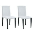 thumbnail image 5 of Hassch Dining Side Chairs Set of 2, PU Leather Upholstered Kitchen Chairs with Comfortable Padded Seat and Metal Legs, Easy Assembly, White, 5 of 8