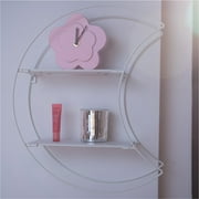 Urban Shop Novelty 2-Tier Crescent Moon Matte Floating Shelves