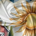 thumbnail image 4 of Ambesonne Farmhouse Valance & Curtain 3 Pcs Set, Tartan Rooster and Barn, 55"x24", Slate Blue Orange Green, 4 of 7