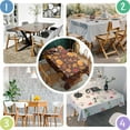 thumbnail image 4 of Vintage Pumpkin Rectangle Tablecloth 60x84 Inch, Flowers Boho Water Resistant Vinyl Washable Seasonal Table Cover for Thanksgiving Fall Harvest Holiday Party Picnic Dinner Decor, 4 of 5