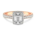 thumbnail image 4 of IGI Certified 1 Carat Emerald Shape Lab Grown Diamond Engagement Ring | 14K Rose Gold | Elle Classic Halo Diamond Ring | FG-VS1-VS2 Quality Friendly Diamonds, 4 of 6