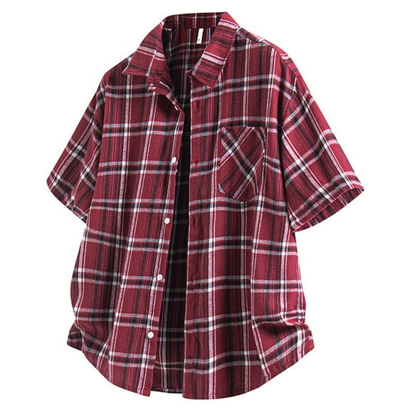 Men's Striped Short Sleeve Shirt, Breathable Casual Collar Top, Machine Washable Button-Down Design for Daily Wear