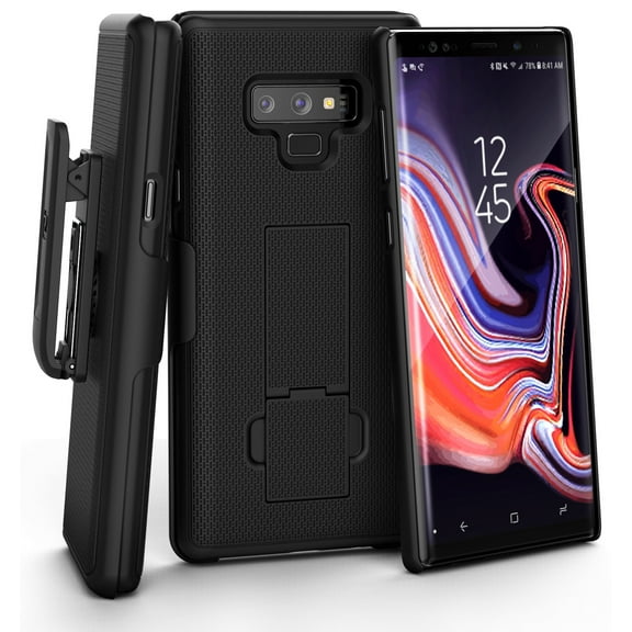Encased Galaxy Note 9 Belt Case, DuraClip Series Slim Fit Holster Shell Combo with Holster Clip and Rubberized Grip Fini