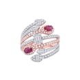 thumbnail image 2 of 14kt Rose Gold Womens Oval Ruby Diamond Spiral Cocktail Ring 1-3/4 Cttw, 2 of 4