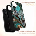 thumbnail image 4 of Teal Blue Floral Paisley Phone Case – Vintage Boho Pattern Protective iPhone Cover for iPhone 16 15 14 13 12 11 Pro Max Mini, 4 of 6