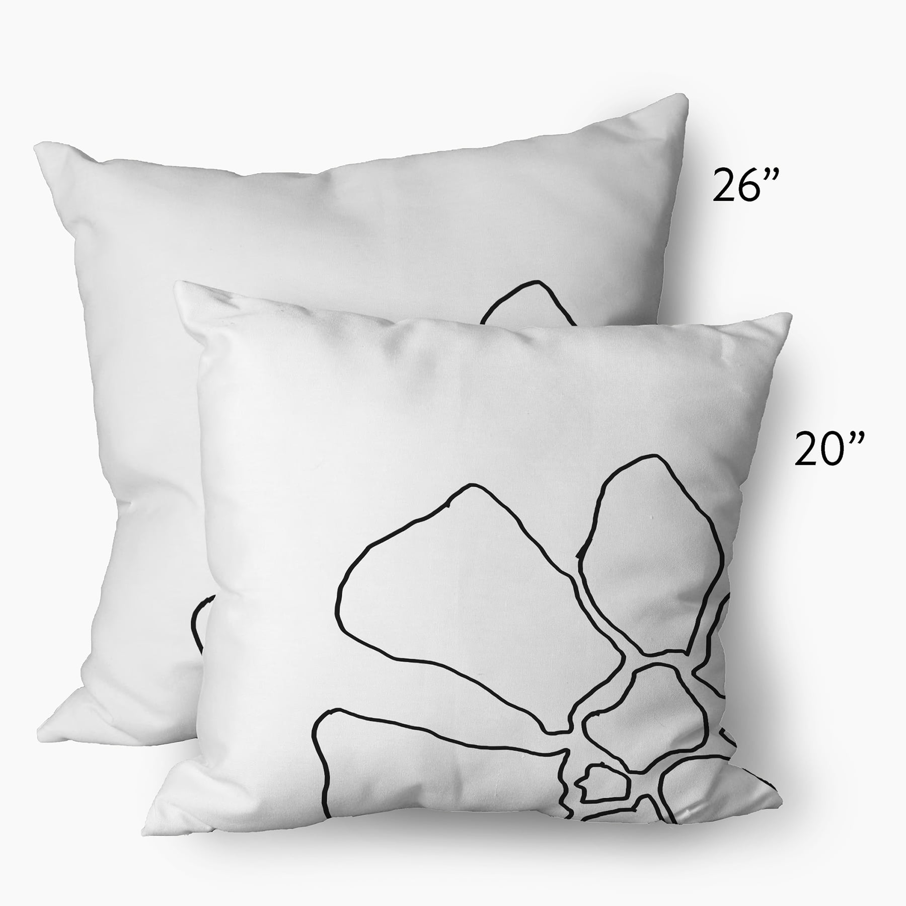 Simply Daisy 26 in x 26 in Modern and Contemporary White Floral Polyester Throw Pillow