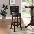 thumbnail image 2 of Kingfisher Lane 30" Upholstered Wood/Faux Leather Swivel Bar Stool in Cappuccino, 2 of 7