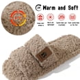 thumbnail image 3 of BERANMEY Womens Fuzzy Open Toe Slippers Faux Fur Slippers with Memory Foam House Shoes Lightweight for Indoor Outdoor & Home Use, 3 of 9