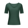 thumbnail image 6 of Ruyang Women's Basic Crop Tops Short Sleeve Square Neck T Shirt Top Tops Women Casual Slim Fit T-Shirt Streetwear S-3XL, 6 of 6