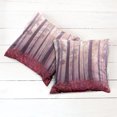 thumbnail image 2 of Ambesonne Forest Throw Pillow Cover 2 Pack, Trees Foggy Sunlight, 18", Lilac Dark Coral, 2 of 6