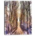 thumbnail image 2 of Trees and Road Nature Watercolor - Landscape Canvas Wall Art, 2 of 4
