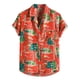 thumbnail image 1 of Camisas De Vestir Para Hombre 5xl Camisas casuales de de lino y algodón para hombre, camisas de solapa con botones de color de manga corta con estampado de verano y bolsillo (Red, 3XL), 1 of 6