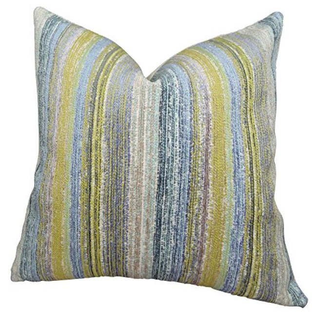 Plutus Spoft Strie Cornflower Handmade Throw Pillow, (20" x 20")