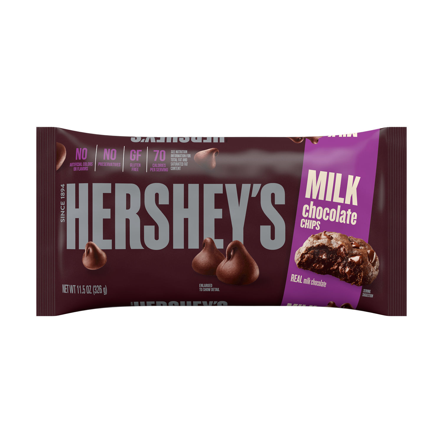 Hershey's Milk Chocolate Baking Chips, Bag 11.5 oz - image 2 of 9