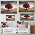thumbnail image 4 of Designart "Red And Grey Tree silence IV" Floral Floater Framed Wall Art Print, 4 of 7
