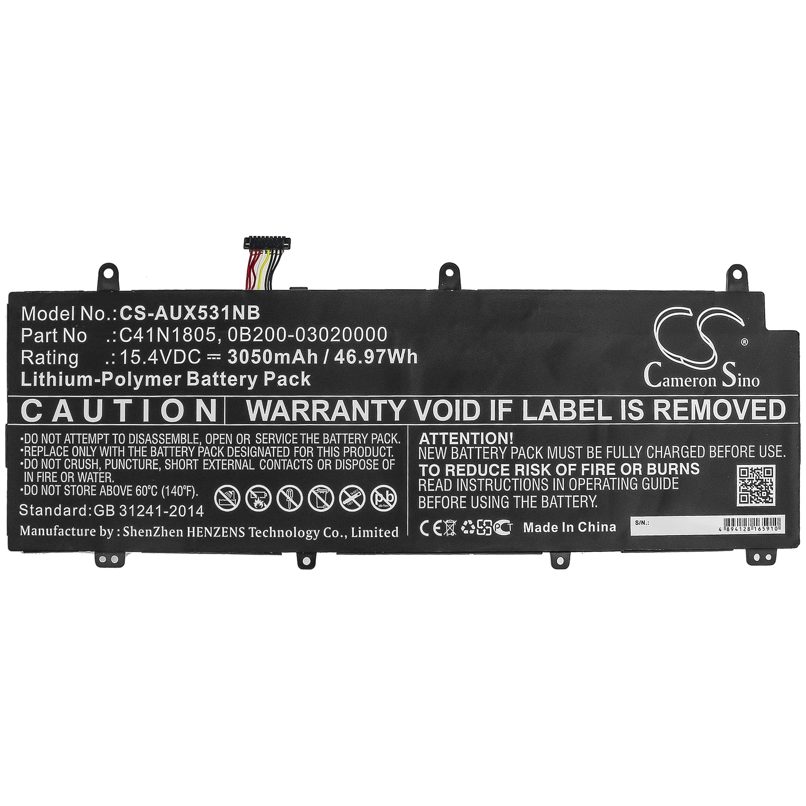 Batería Para ASUS C41N1805 - 15.4V 50Wh - 4 Celdas - Recargable Polímero Litio - Marca BLESYS