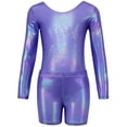 thumbnail image 3 of Gymnastics Leotards for Girls,Long Sleeve Rhinestone Kids Dance Unitards Biketards with Tumbling Dance Shorts, 3 of 8