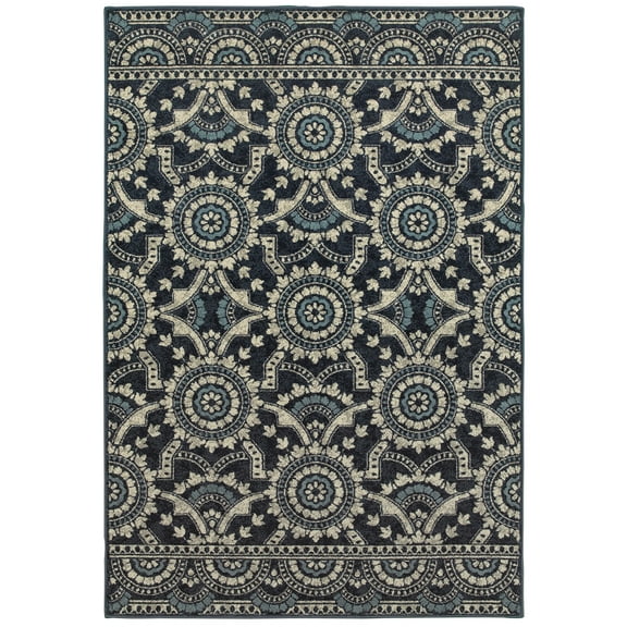 Oriental Weavers L7842A068230ST 2 ft. 3 in. x 7 ft. 6 in. Linden Casual Area Rug, Navy