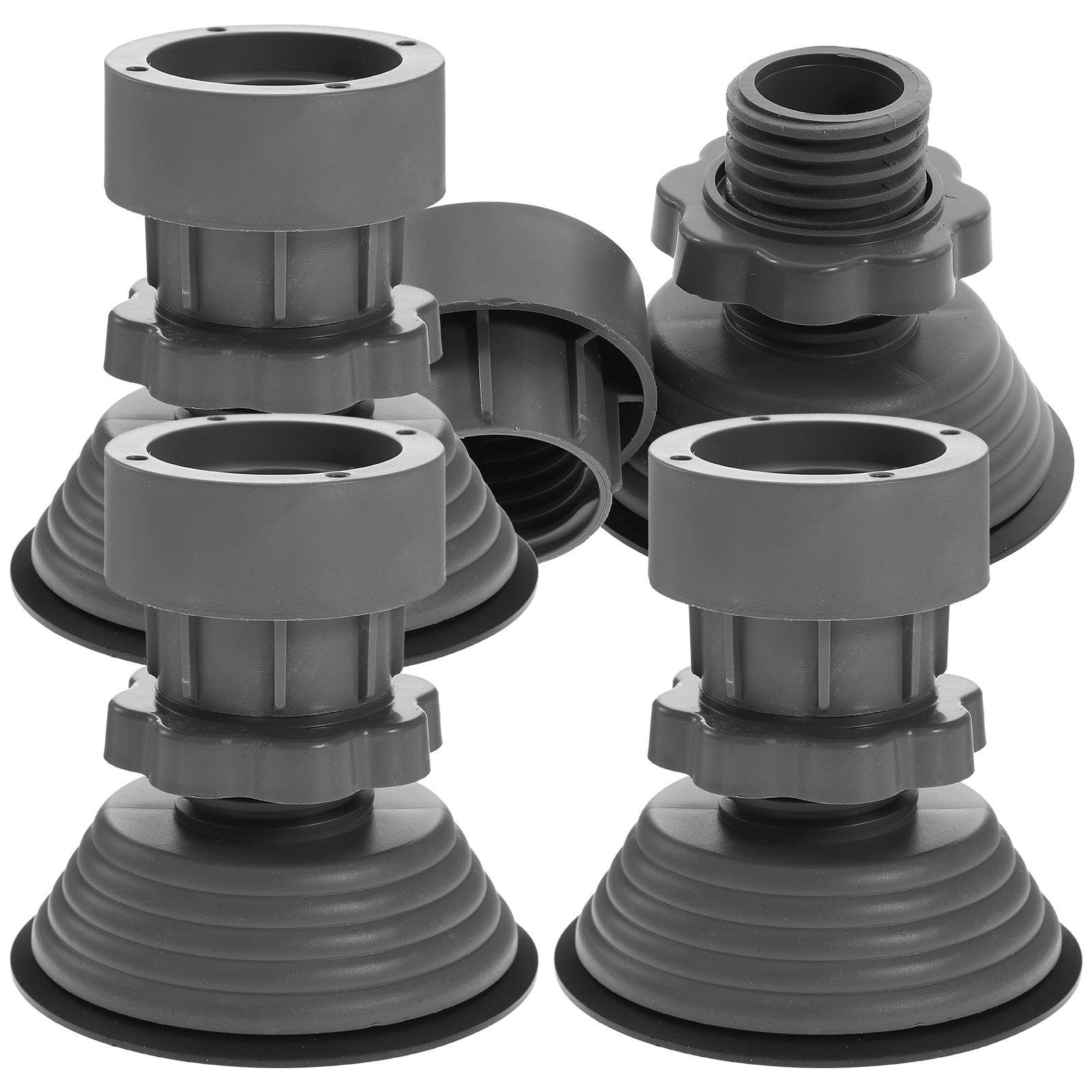 ULTNICE 4Pcs Non Vibration Washing Machine Feet Grey Plastic for Home Use Washers Dryers 11.8x4.1x2.6in