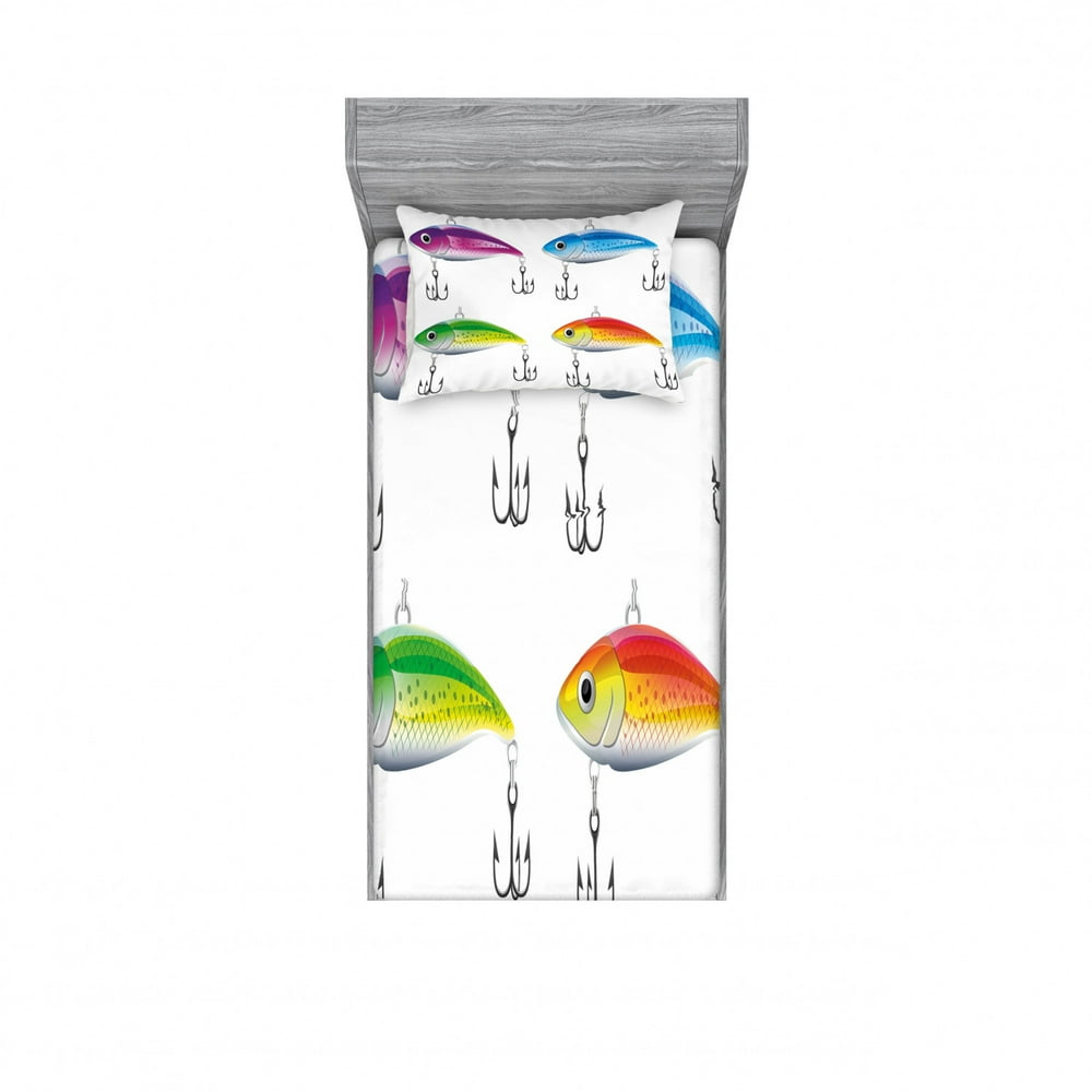 Fishing Bedding Set with Sheet & Covers, Composition of Fishing Lures