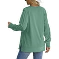 thumbnail image 3 of MOSHU Crewneck Sweatshirts for Women Side Split Long Sleeve Shirts Fashion Fall Womens Tops, 3 of 8