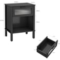 thumbnail image 3 of Modern Black Nightstand,Side Table with Acrylic Drawer, Bedside Table with Storage,Couch End Table for Living Room, Bedroom,Small Space,Easy Assembly,Black, 3 of 12