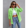 thumbnail image 6 of Eternatastic Womens Denim Jacket Coat Distressed Jean Jackets Button Up Vintage Western Trucker Jacket Frayed Hem Pockets, 6 of 7