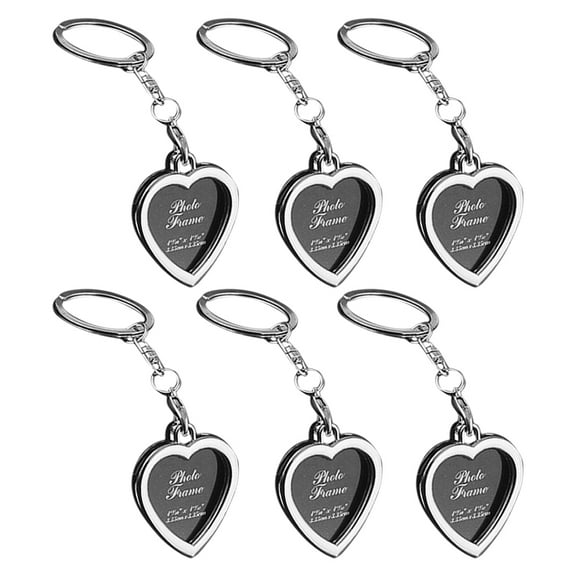 LOLIPPYY Set of 6 Matching Couple Keychains Metal Heart Design for Family Memories and Keepsakes