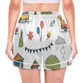 thumbnail image 3 of Women's Satin Pajama Shorts Town Life with Dog with Pockets, Elastic Waist Sleep Lounge Shorts, 3 of 7