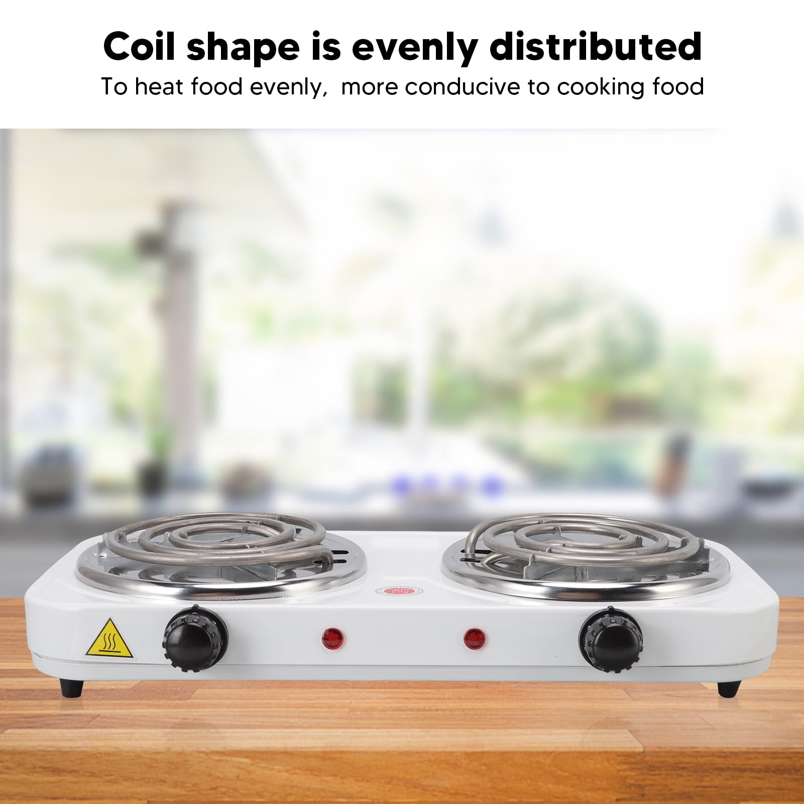 Suodoka 2000W Electric Countertop Stove 2-Burner Portable Hot Plate for Cooking (18.5 x 11.8 x 3.1 inches / 47 x 30 x 8 cm)